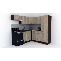Bucatarie de Colt GENA NEW 10 DR. 190-200, Fara Corp de Cuptor, Wenge / Decor K002